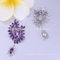 Peacock Shaped Brooches Design purple crystal pin brooch